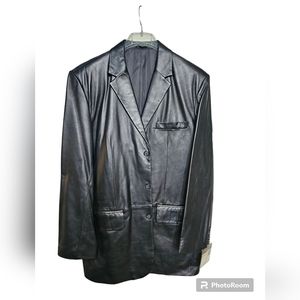 Alfani Black New  Men’s Real Leather Jacket 44R